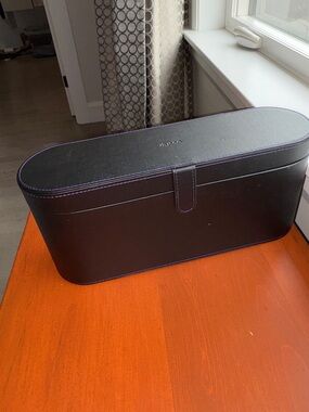 Dyson Black Hairdryer Case with Purple Stitching